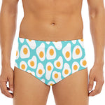Blue Fried Eggs Pattern Print Men's Triangle Swim Briefs