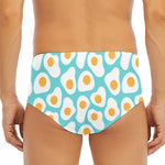 Blue Fried Eggs Pattern Print Men's Triangle Swim Briefs