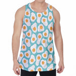 Blue Fried Eggs Pattern Print Men's Velvet Tank Top
