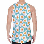 Blue Fried Eggs Pattern Print Men's Velvet Tank Top