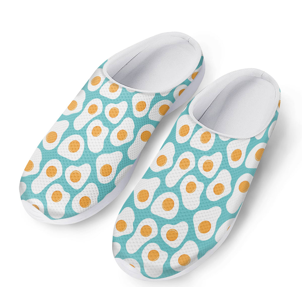Blue Fried Eggs Pattern Print Mesh Casual Shoes