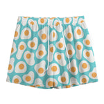 Blue Fried Eggs Pattern Print Mesh Shorts