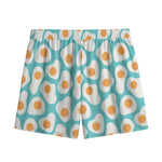 Blue Fried Eggs Pattern Print Mesh Shorts