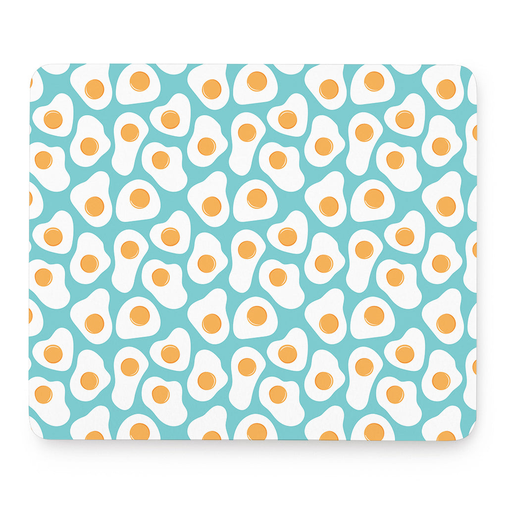 Blue Fried Eggs Pattern Print Mouse Pad
