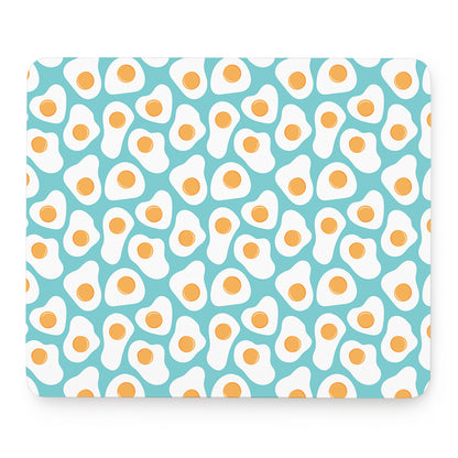 Blue Fried Eggs Pattern Print Mouse Pad