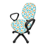 Blue Fried Eggs Pattern Print Office Chair Cover