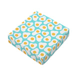 Blue Fried Eggs Pattern Print Outdoor Seat Cushion Cover