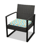 Blue Fried Eggs Pattern Print Outdoor Seat Cushion Cover
