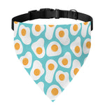 Blue Fried Eggs Pattern Print Over The Collar Dog Bandana