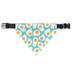 Blue Fried Eggs Pattern Print Over The Collar Dog Bandana