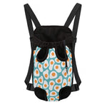 Blue Fried Eggs Pattern Print Pet Carrier Backpack
