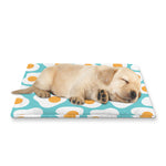 Blue Fried Eggs Pattern Print Pet Cooling Mat Cover