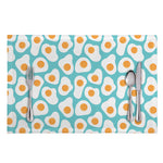 Blue Fried Eggs Pattern Print Placemat