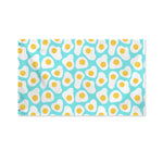 Blue Fried Eggs Pattern Print Polyester Flag