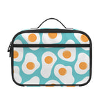 Blue Fried Eggs Pattern Print Portable Lunch Bag