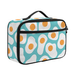 Blue Fried Eggs Pattern Print Portable Lunch Bag