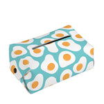 Blue Fried Eggs Pattern Print Rectangle Tissue Box Cover