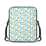 Blue Fried Eggs Pattern Print Rectangular Crossbody Bag