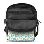 Blue Fried Eggs Pattern Print Rectangular Crossbody Bag