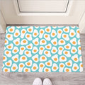 Blue Fried Eggs Pattern Print Rubber Doormat