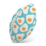 Blue Fried Eggs Pattern Print Rugby Ball