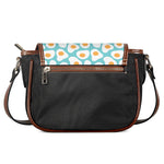 Blue Fried Eggs Pattern Print Saddle Bag