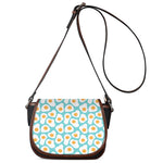 Blue Fried Eggs Pattern Print Saddle Bag