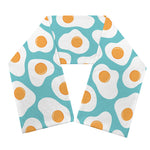 Blue Fried Eggs Pattern Print Scarf