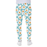 Blue Fried Eggs Pattern Print Scuba Joggers