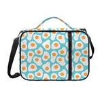 Blue Fried Eggs Pattern Print Shoulder Strap Bible Bag