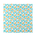 Blue Fried Eggs Pattern Print Silk Bandana