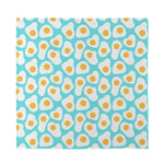 Blue Fried Eggs Pattern Print Silk Bandana