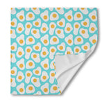Blue Fried Eggs Pattern Print Silk Bandana