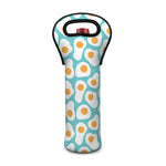 Blue Fried Eggs Pattern Print Single Neoprene Wine Tote