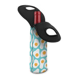 Blue Fried Eggs Pattern Print Single Neoprene Wine Tote