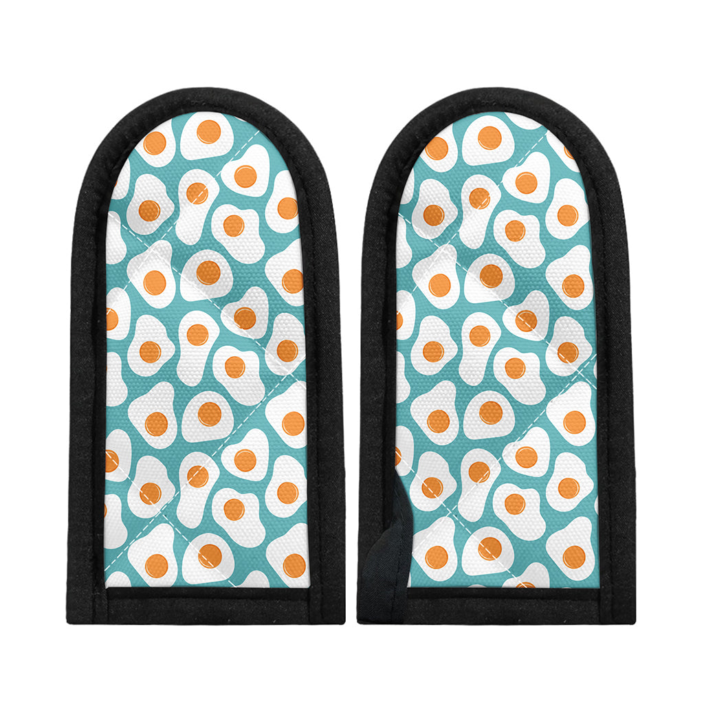 Blue Fried Eggs Pattern Print Skillet Handle Cover
