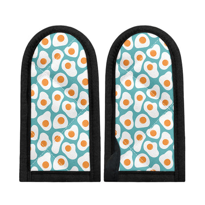 Blue Fried Eggs Pattern Print Skillet Handle Cover