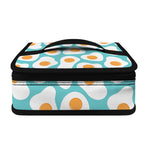 Blue Fried Eggs Pattern Print Small Lunch Bag