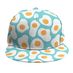Blue Fried Eggs Pattern Print Snapback Cap
