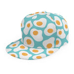 Blue Fried Eggs Pattern Print Snapback Cap