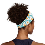 Blue Fried Eggs Pattern Print Sports Headband