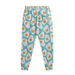 Blue Fried Eggs Pattern Print Sweatpants