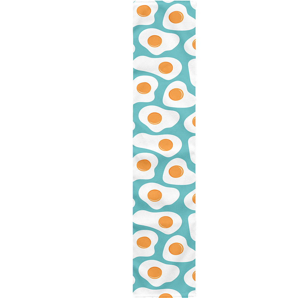 Blue Fried Eggs Pattern Print Table Runner