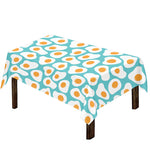 Blue Fried Eggs Pattern Print Tablecloth