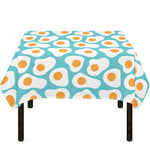 Blue Fried Eggs Pattern Print Tablecloth
