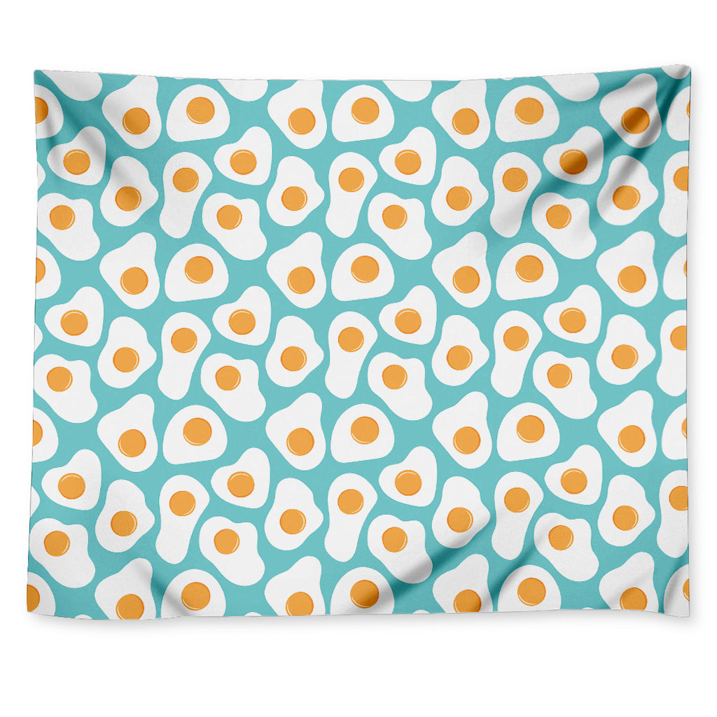 Blue Fried Eggs Pattern Print Tapestry