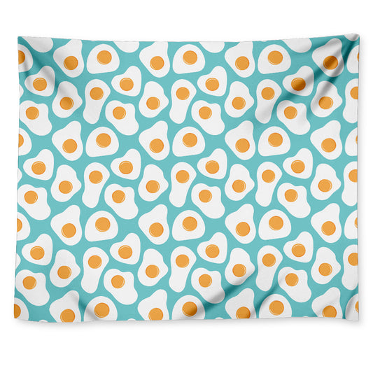 Blue Fried Eggs Pattern Print Tapestry
