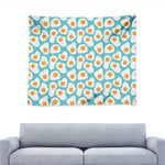 Blue Fried Eggs Pattern Print Tapestry
