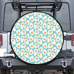 Blue Fried Eggs Pattern Print Tire Cover