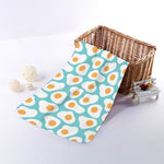 Blue Fried Eggs Pattern Print Towel